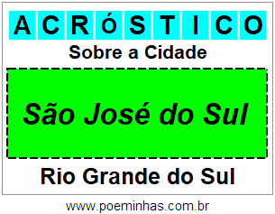 Acróstico Para Imprimir Sobre a Cidade São José do Sul