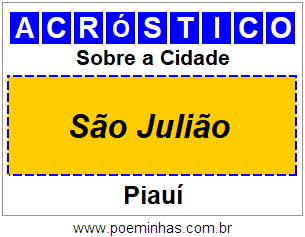 Acróstico Para Imprimir Sobre a Cidade São Julião