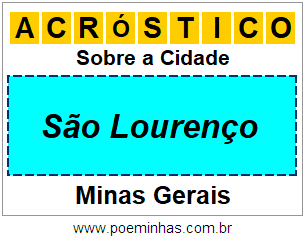 Acróstico Para Imprimir Sobre a Cidade São Lourenço