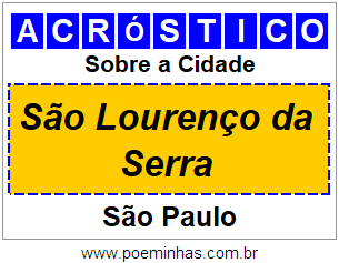 Acróstico Para Imprimir Sobre a Cidade São Lourenço da Serra