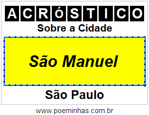 Acróstico Para Imprimir Sobre a Cidade São Manuel