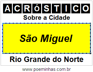 Acróstico Para Imprimir Sobre a Cidade São Miguel