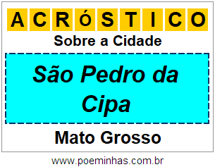 Acróstico Para Imprimir Sobre a Cidade São Pedro da Cipa