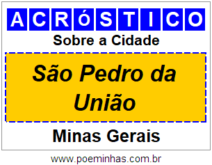 Acróstico Para Imprimir Sobre a Cidade São Pedro da União