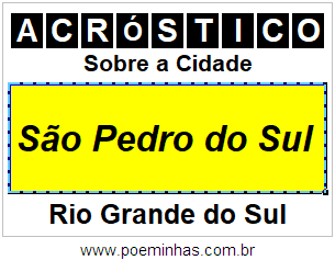 Acróstico Para Imprimir Sobre a Cidade São Pedro do Sul