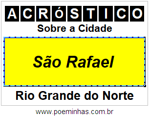 Acróstico Para Imprimir Sobre a Cidade São Rafael