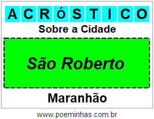 Acróstico Para Imprimir Sobre a Cidade São Roberto