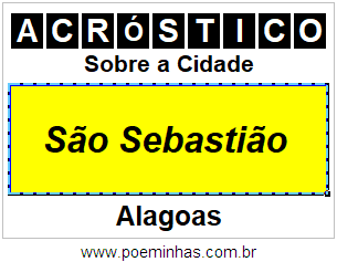 Acróstico Para Imprimir Sobre a Cidade São Sebastião