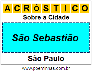 Acróstico Para Imprimir Sobre a Cidade São Sebastião