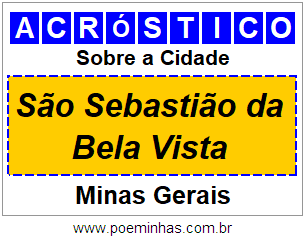 Acróstico Para Imprimir Sobre a Cidade São Sebastião da Bela Vista