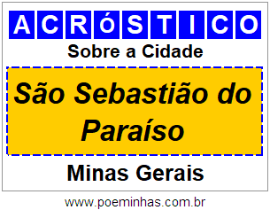 Acróstico Para Imprimir Sobre a Cidade São Sebastião do Paraíso