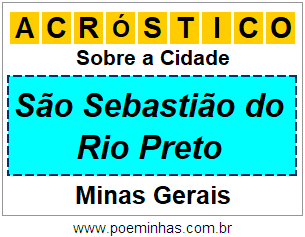 Acróstico Para Imprimir Sobre a Cidade São Sebastião do Rio Preto