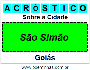 Acróstico Para Imprimir Sobre a Cidade São Simão