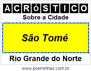 Acróstico Para Imprimir Sobre a Cidade São Tomé