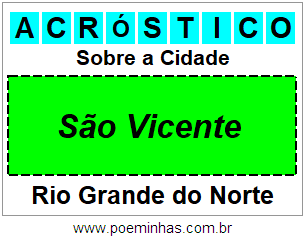 Acróstico Para Imprimir Sobre a Cidade São Vicente