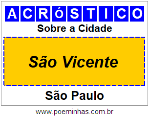 Acróstico Para Imprimir Sobre a Cidade São Vicente