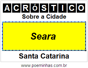 Acróstico Para Imprimir Sobre a Cidade Seara