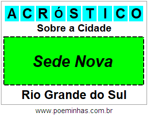 Acróstico Para Imprimir Sobre a Cidade Sede Nova