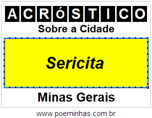 Acróstico Para Imprimir Sobre a Cidade Sericita