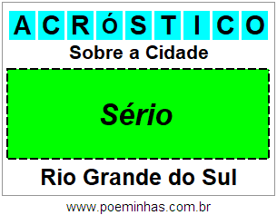 Acróstico Para Imprimir Sobre a Cidade Sério