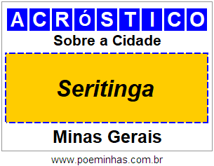 Acróstico Para Imprimir Sobre a Cidade Seritinga