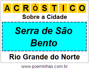 Acróstico Para Imprimir Sobre a Cidade Serra de São Bento