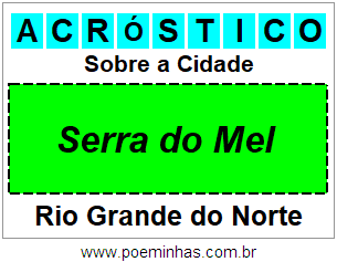 Acróstico Para Imprimir Sobre a Cidade Serra do Mel