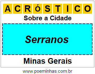 Acróstico Para Imprimir Sobre a Cidade Serranos