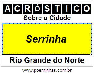 Acróstico Para Imprimir Sobre a Cidade Serrinha