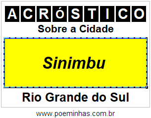 Acróstico Para Imprimir Sobre a Cidade Sinimbu