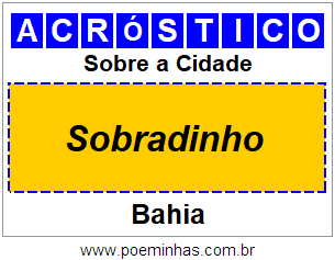 Acróstico Para Imprimir Sobre a Cidade Sobradinho