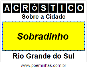 Acróstico Para Imprimir Sobre a Cidade Sobradinho