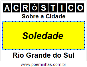 Acróstico Para Imprimir Sobre a Cidade Soledade