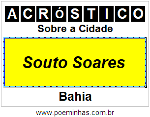 Acróstico Para Imprimir Sobre a Cidade Souto Soares