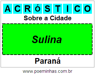 Acróstico Para Imprimir Sobre a Cidade Sulina