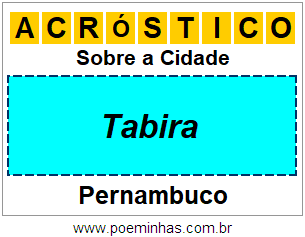 Acróstico Para Imprimir Sobre a Cidade Tabira