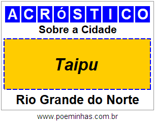 Acróstico Para Imprimir Sobre a Cidade Taipu