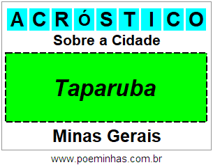 Acróstico Para Imprimir Sobre a Cidade Taparuba