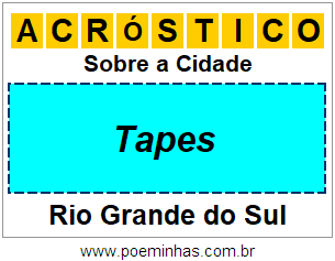 Acróstico Para Imprimir Sobre a Cidade Tapes