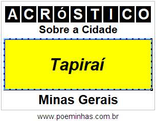 Acróstico Para Imprimir Sobre a Cidade Tapiraí