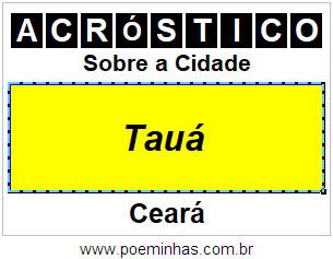 Acróstico Para Imprimir Sobre a Cidade Tauá