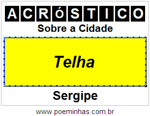 Acróstico Para Imprimir Sobre a Cidade Telha