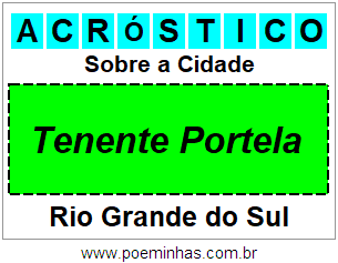 Acróstico Para Imprimir Sobre a Cidade Tenente Portela