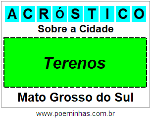 Acróstico Para Imprimir Sobre a Cidade Terenos