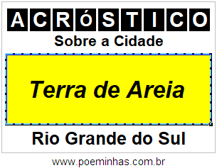 Acróstico Para Imprimir Sobre a Cidade Terra de Areia