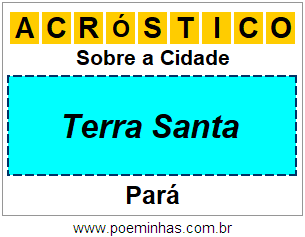 Acróstico Para Imprimir Sobre a Cidade Terra Santa