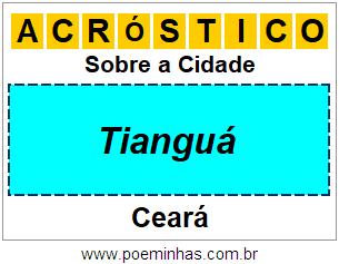 Acróstico Para Imprimir Sobre a Cidade Tianguá