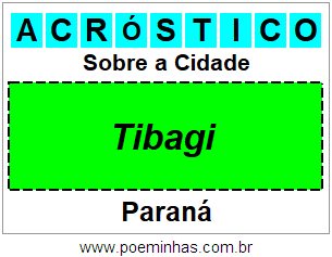 Acróstico Para Imprimir Sobre a Cidade Tibagi