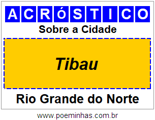 Acróstico Para Imprimir Sobre a Cidade Tibau