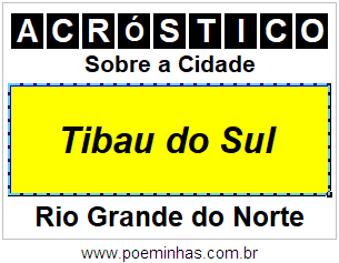 Acróstico Para Imprimir Sobre a Cidade Tibau do Sul